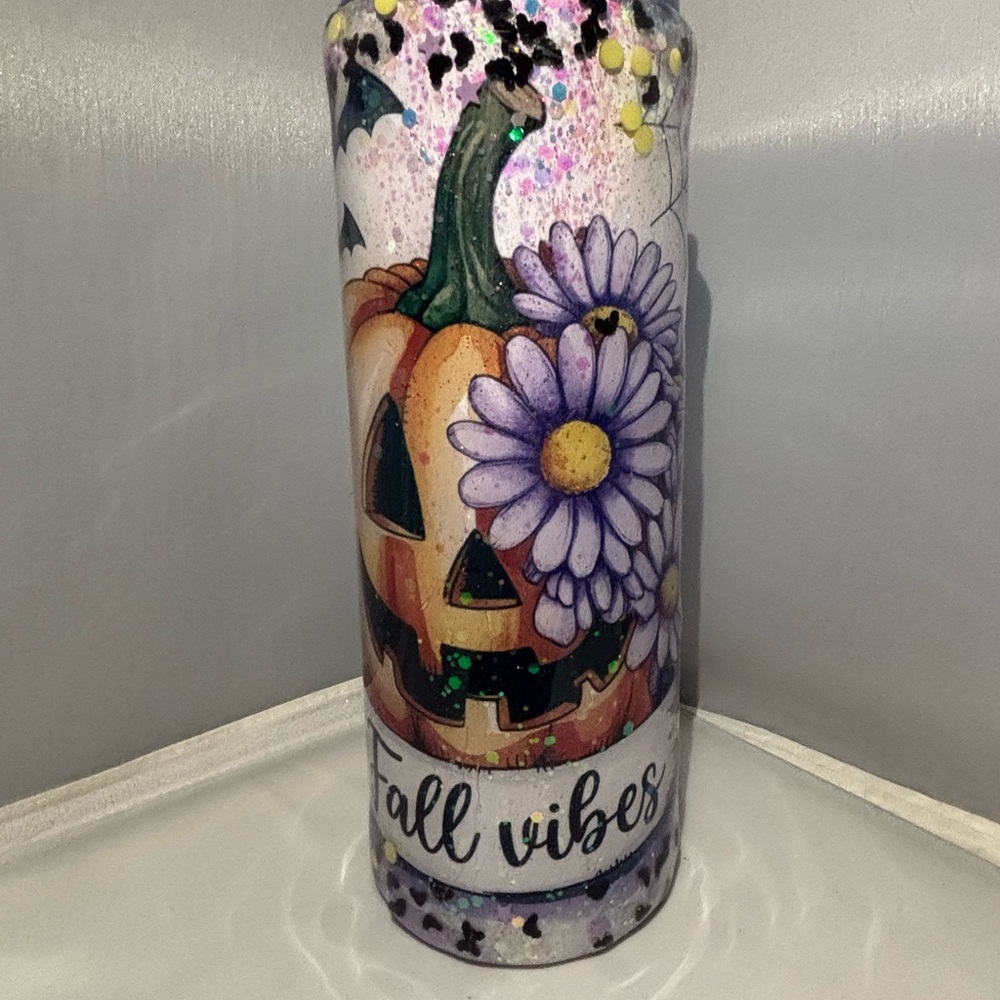 Fall Vibes Pumpkin and Flower Vase